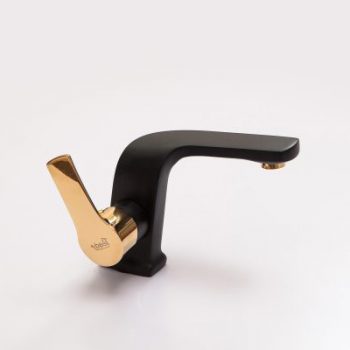 VÒI CHẬU RỬA MẶT LAVABO CONG MẠ ĐEN V402