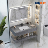 Bàn Đá Lavabo 2 Tầng Âm Tràn Viền BIGKIT Màu Xám – Đá Porcelain Cao Cấp, Sang Trọng Hiện Đại
