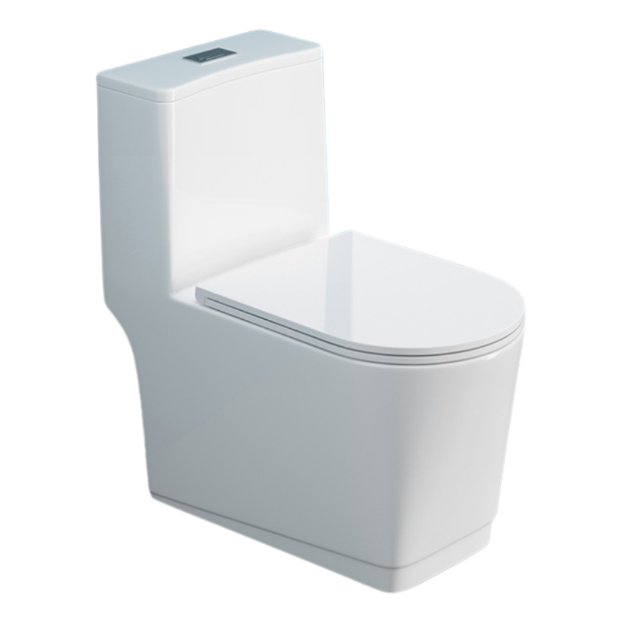 Bồn Cầu Liền Khối BKG-819 2 Nhấn Xả TurboFlush™ – Thiết Kế Vuông Bo Hiện Đại, Nắp Êm, Men Sứ Chống Bám Bẩn