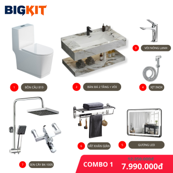 [COMBO 1] Trọn Bộ Phòng Tắm Cao Cấp - Đủ Bộ Như Khách Sạn