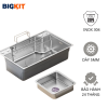 Chậu Rửa Chén Inox 304 [BIGKIT] Bồn Rửa Bát 2 Hộc Dày 5mm Kèm Phụ Kiện Cao Cấp