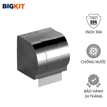 Hộp Đựng Giấy Vệ Sinh Tròn Inox 304 BIGKIT Treo Tường Chống Nước, Chống Gỉ Cao Cấp 320g