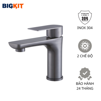 Vòi Lavabo Inox 304 BK-V01 – 2 Chế Độ Nước, Vòi Rửa Mặt Nóng Lạnh Cao Cấp Bảo Hành 24 Tháng