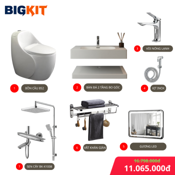 [COMBO 3] Combo Thiết Bị Phòng Tắm BIGKIT Cao Cấp – Đầy Đủ Tiện Nghi